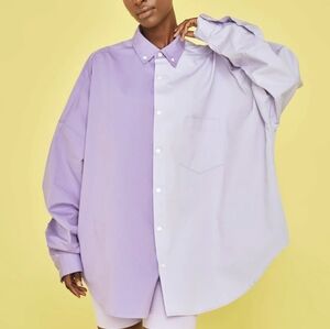 Blanca By Carbon38 Harry Shirt Oversized Color Block Size M/L